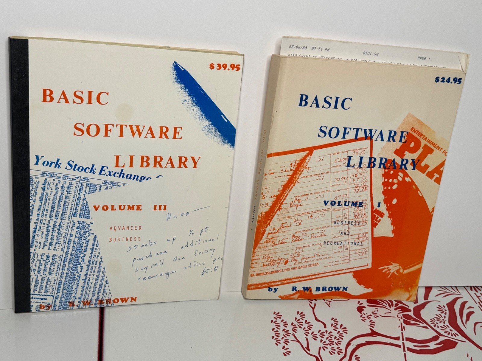 Basic Software Library Vol I & III R.W. Brown 1976 BASIC Programming Books