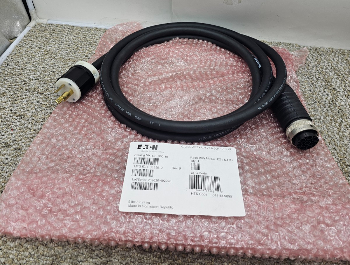 EATON CBL350-10 Universal Input PDU Power Cable L6-30P 10FT 30A 208V