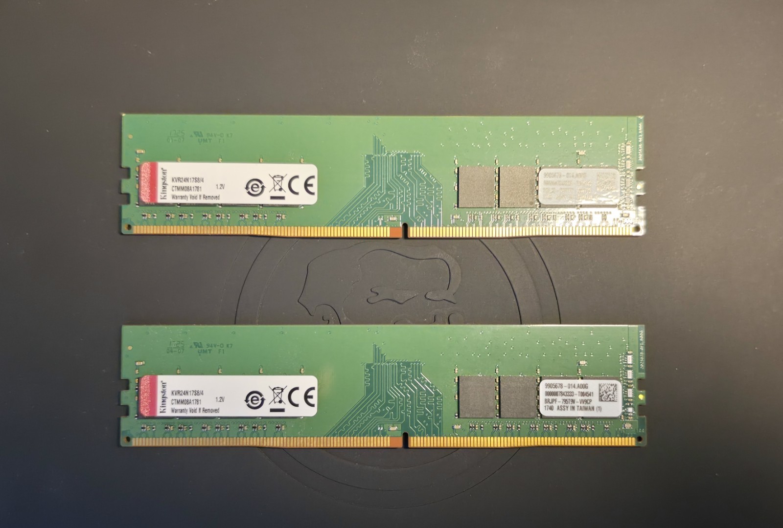 Kingston ValueRAM 4GB x 2 DDR4-2400 desktop memory modules (KVR24N17S8/4)