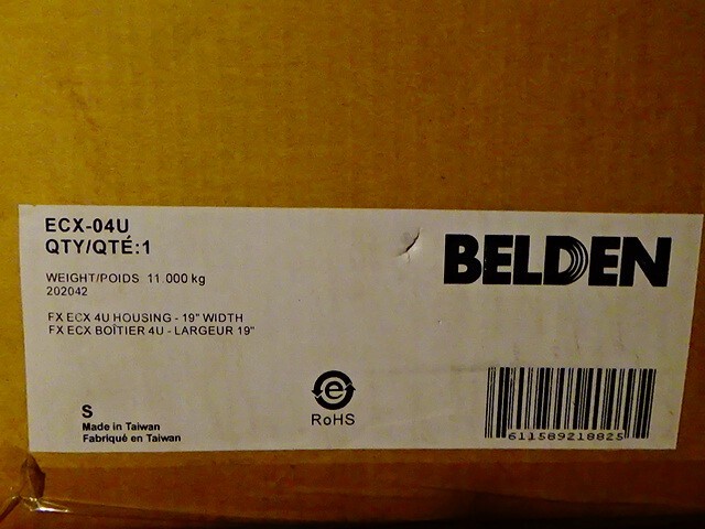 Belden ECX-04U Patch Panel Housing, Front Sliding Drawer Access