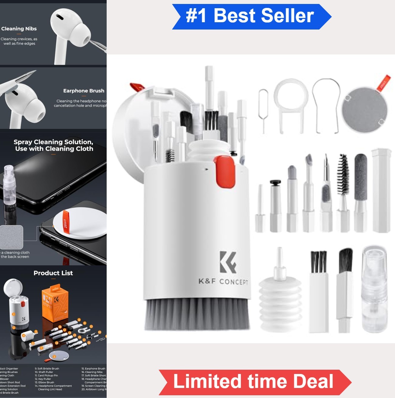 20 in 1 Keyboard Cleaning Kit Screen Cleaner Pen Camera Lens Brush Airpod Earbud