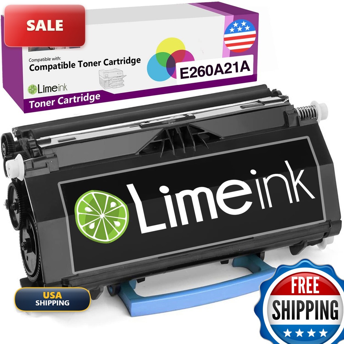 Limeink Compatible Toner Cartridge for Lexmark E260d E260 E360 E460 E462dtn