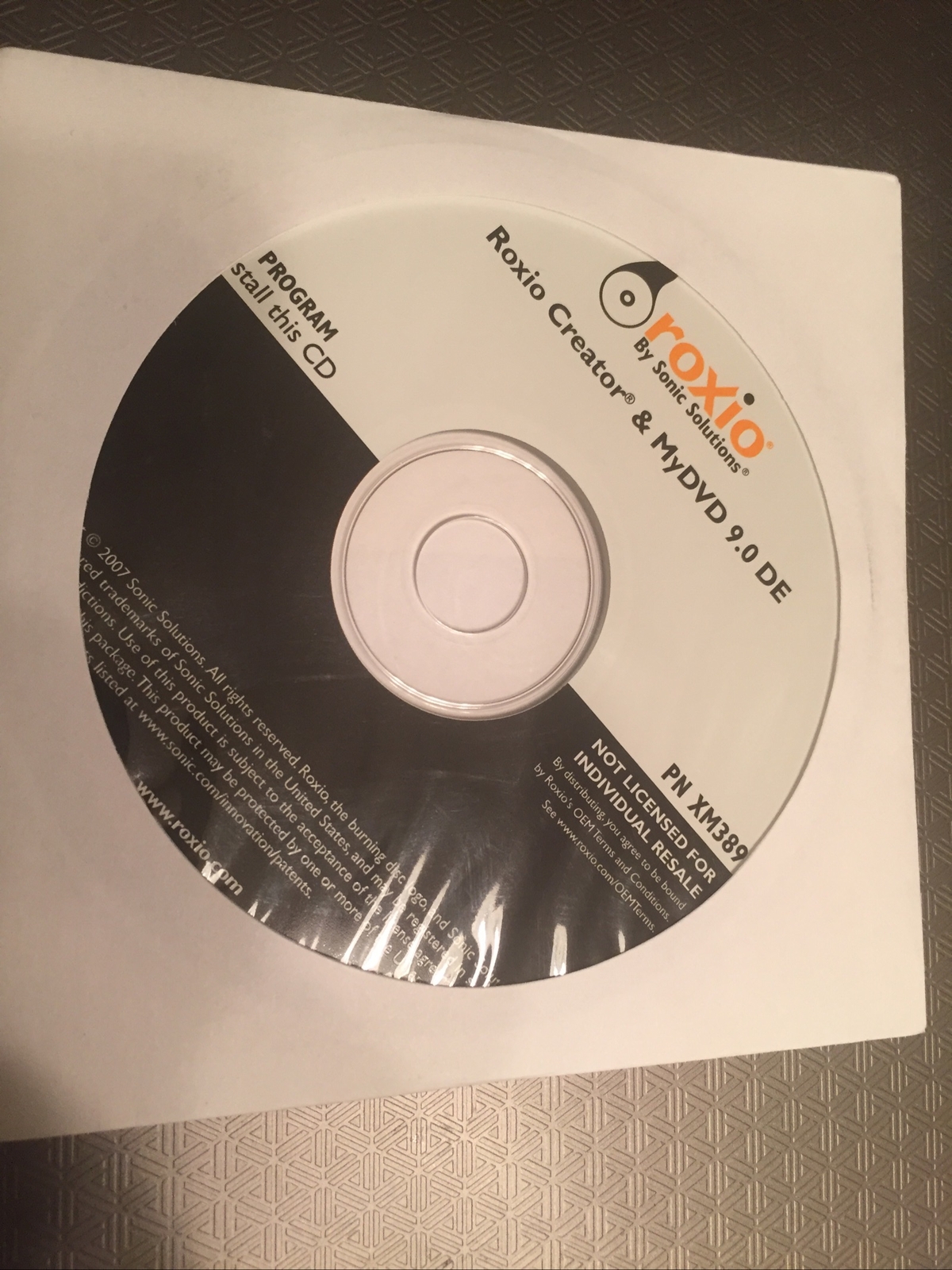 Roxio Creator & My DVD 9.0 DE Service Kit, P/N XM389