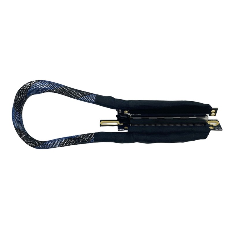 Fast Speed PCIE 5.0 X16 Graphics Card GPU Extension Cable Silver Plated Wire