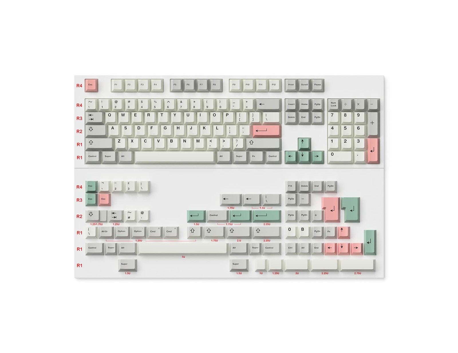 Dye Sublimation Premium Keycap Set | 1.45 mm Thick PBT | Cherry Profile for C...