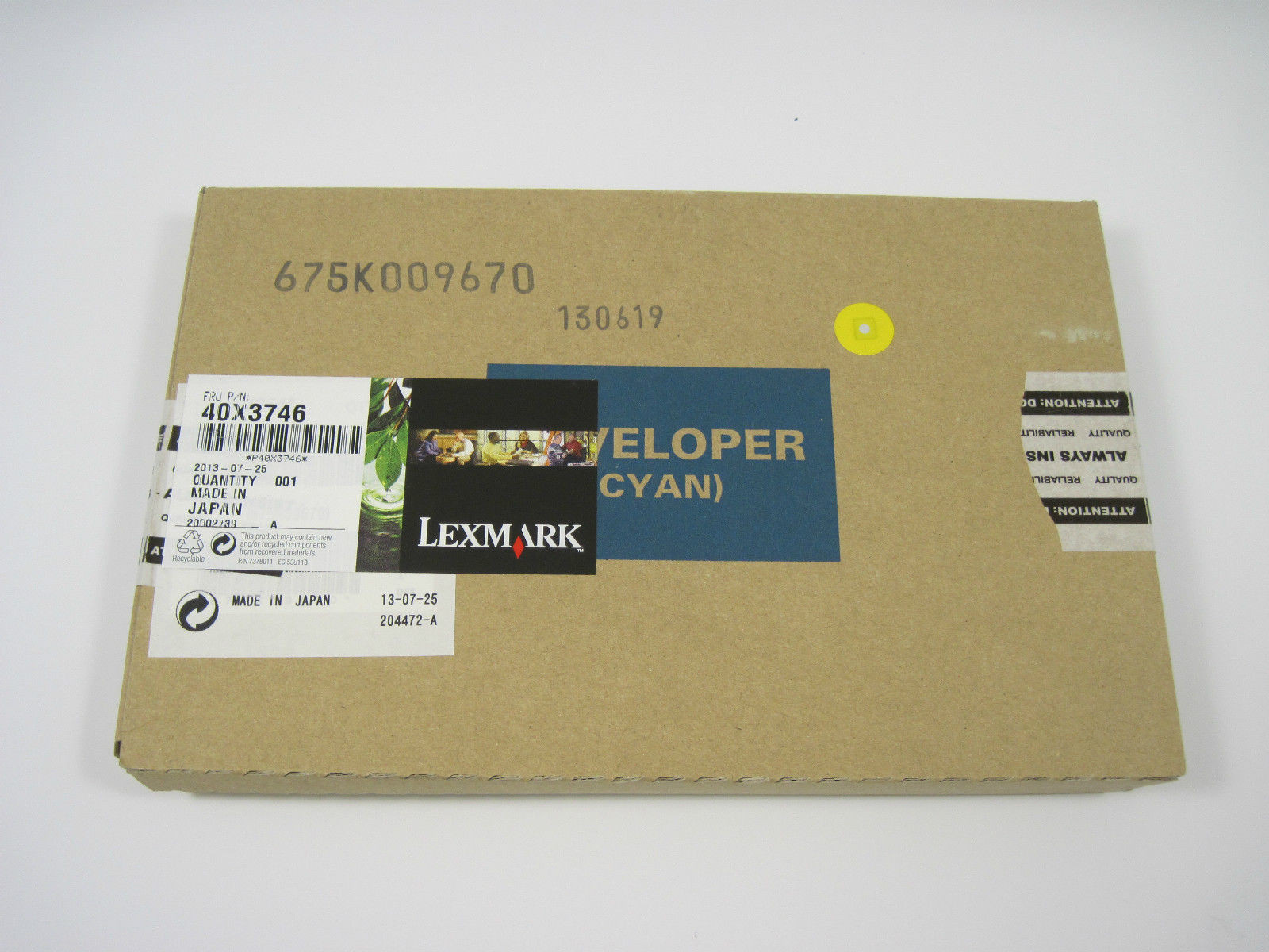 Lexmark 40X3746 Cyan Developer 675K009670 C935dn X940e 945e NEW NEW GENUINE
