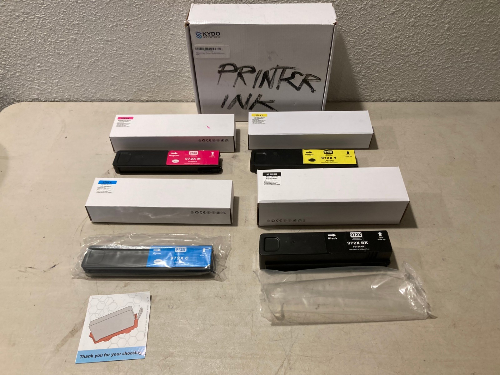 SKYDO 972X Ink Cartridge 4-Pack CMYK Full Set