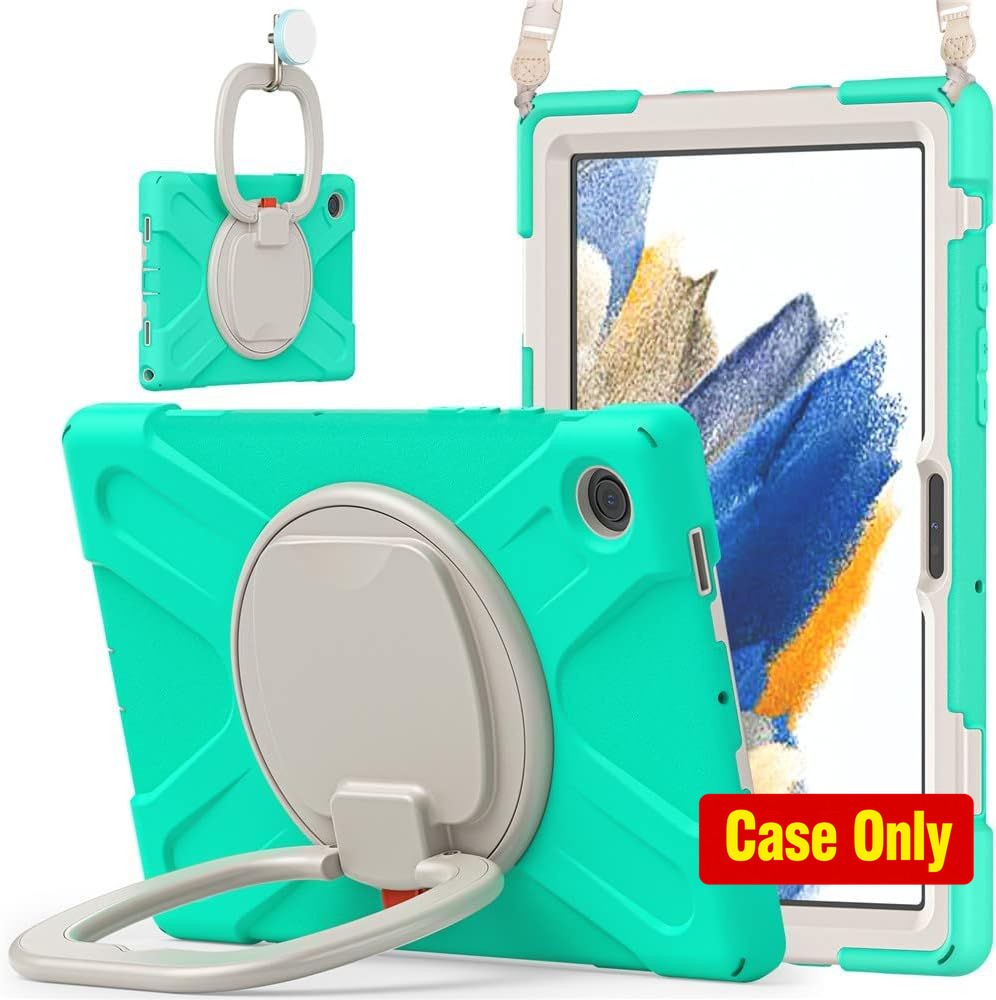 Sturdy 360 Rotation Case for Galaxy Tab A8 10.5" with Shoulder Carry Strap