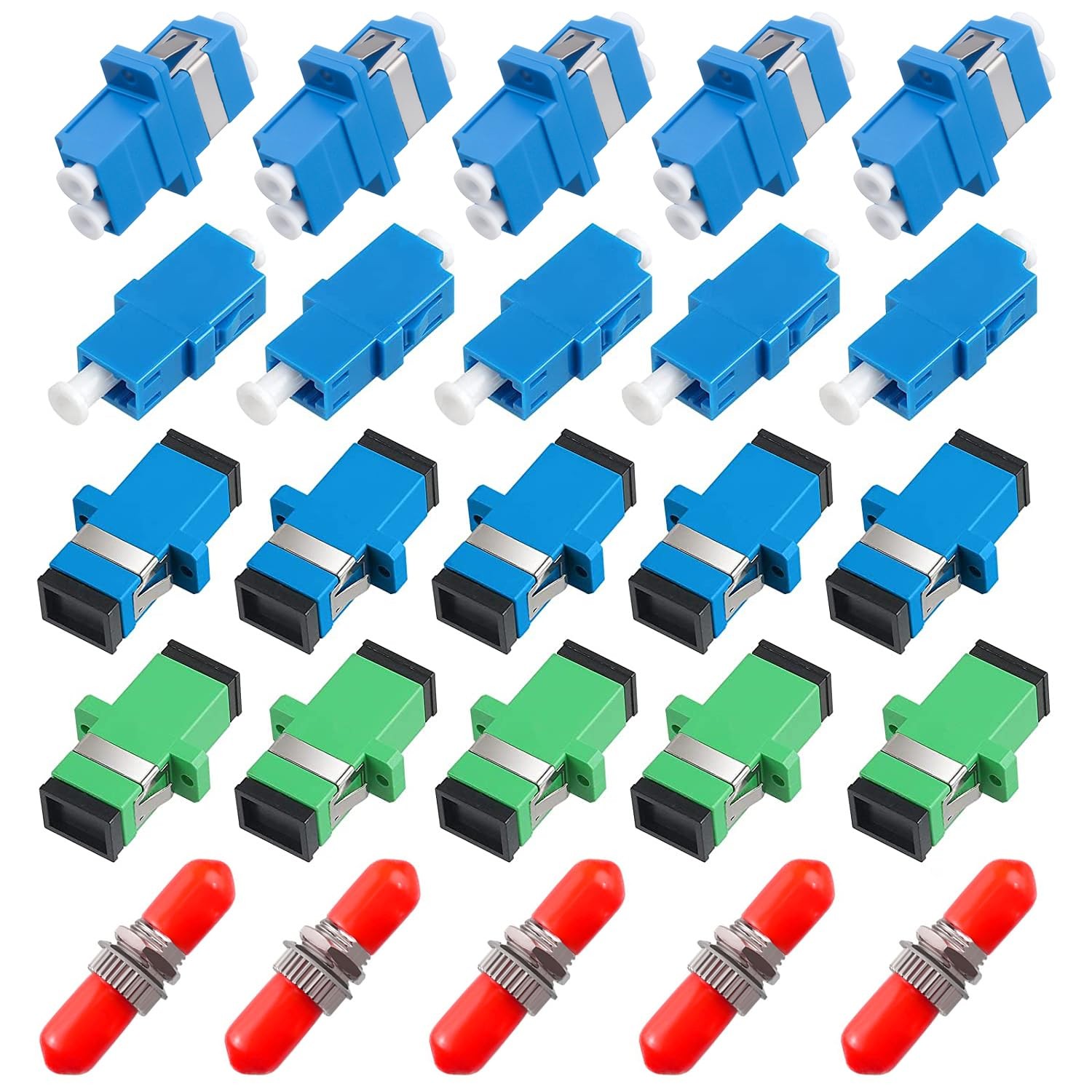 Fiber Optic Adapter Couplers Kit SC/UPC SC/APC ST LC Styles 23 Pack