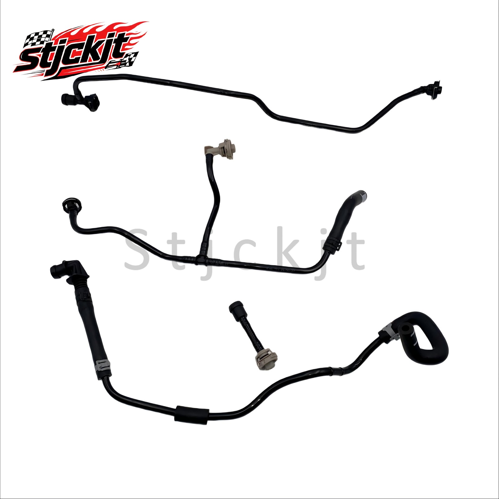 NEW 4 Set 8W0121081BL For Audi Coolant Radiator Reservoir Tank Overflow Hose