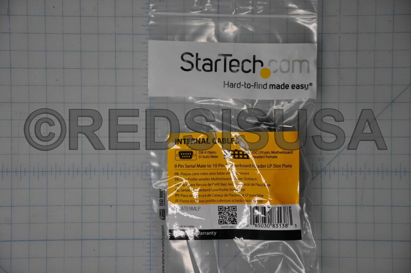 StarTech 9-Pin Serial to 10-Pin Header Slot Plate with Low Profile PLATE9MLP