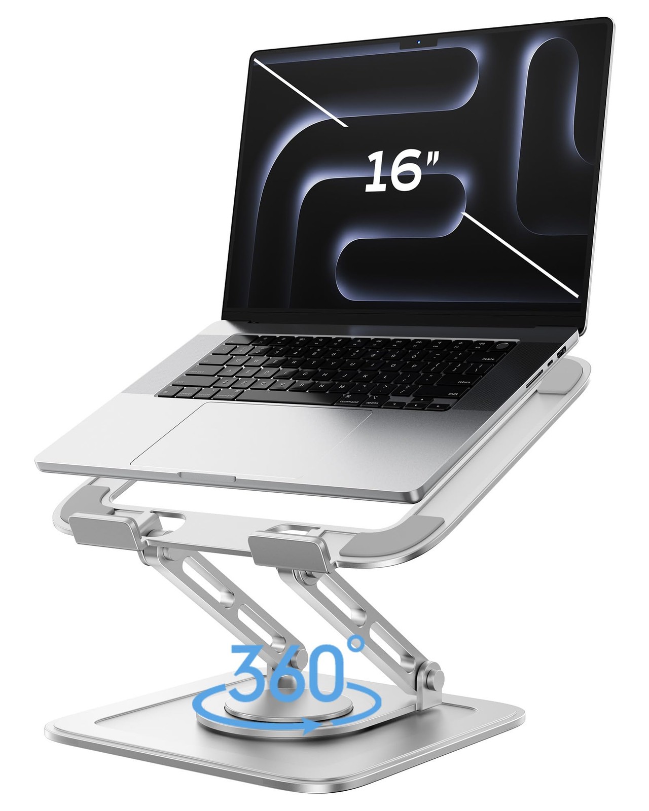 Adjustable Laptop Stand, Computer Stand with 360 Rotating Base, Ergonomic Laptop