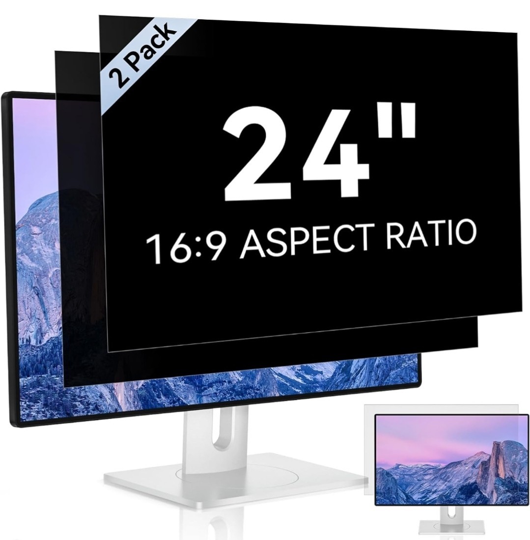 2 Pack 24" Computer Privacy Screen Filter 16:9 Aspect Ratio Widescreen Monitor
