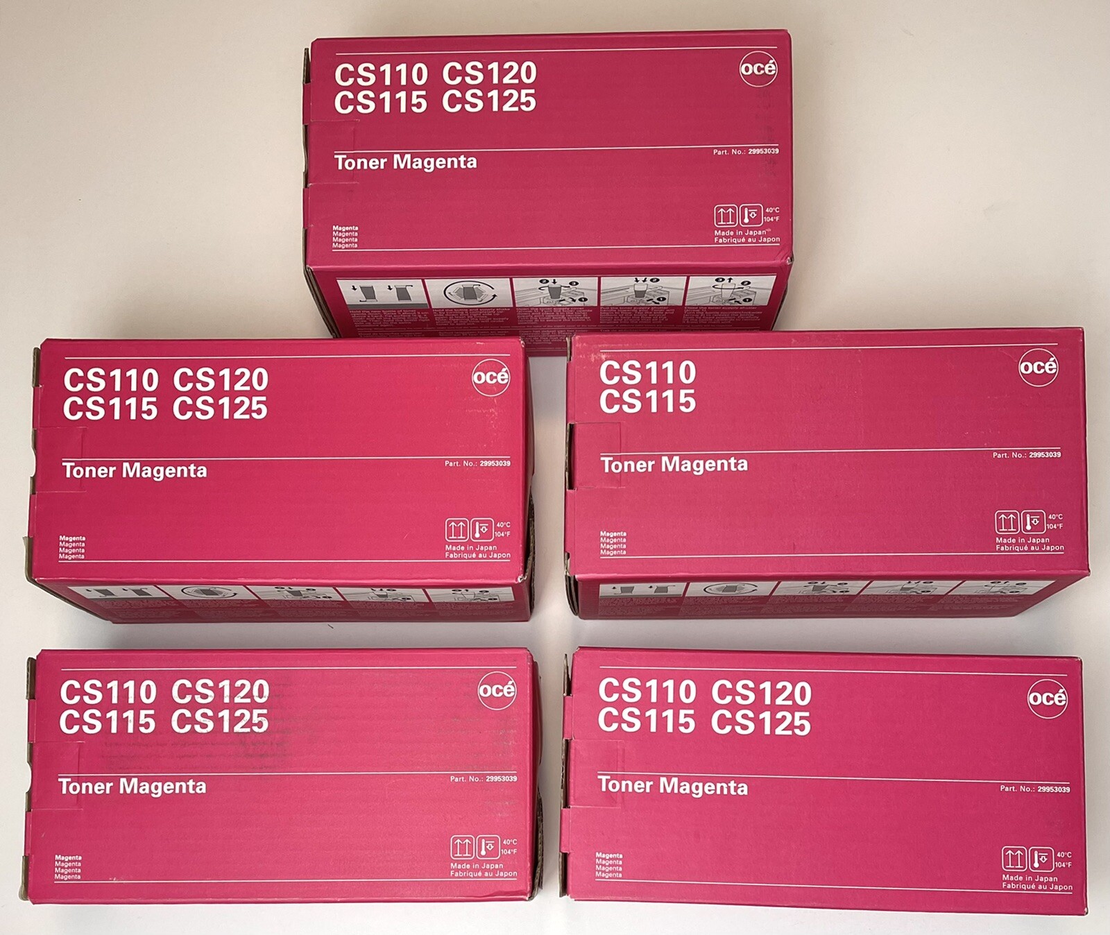 5x OEM OCE CS110 CS115 CS120 CS125 Laser Printer Toner Magenta 29953039 NIB NEW
