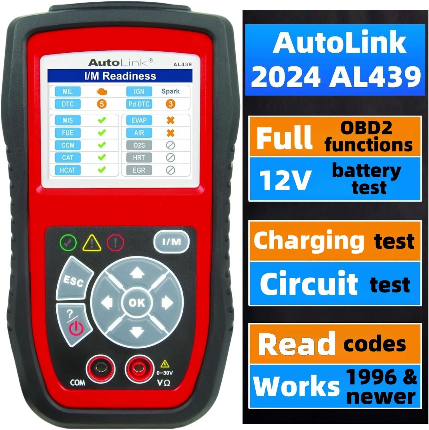 Autel AutoLink AL439 OBD2 Scanner, with Electrical Test for 1996+ Vehicles | ...