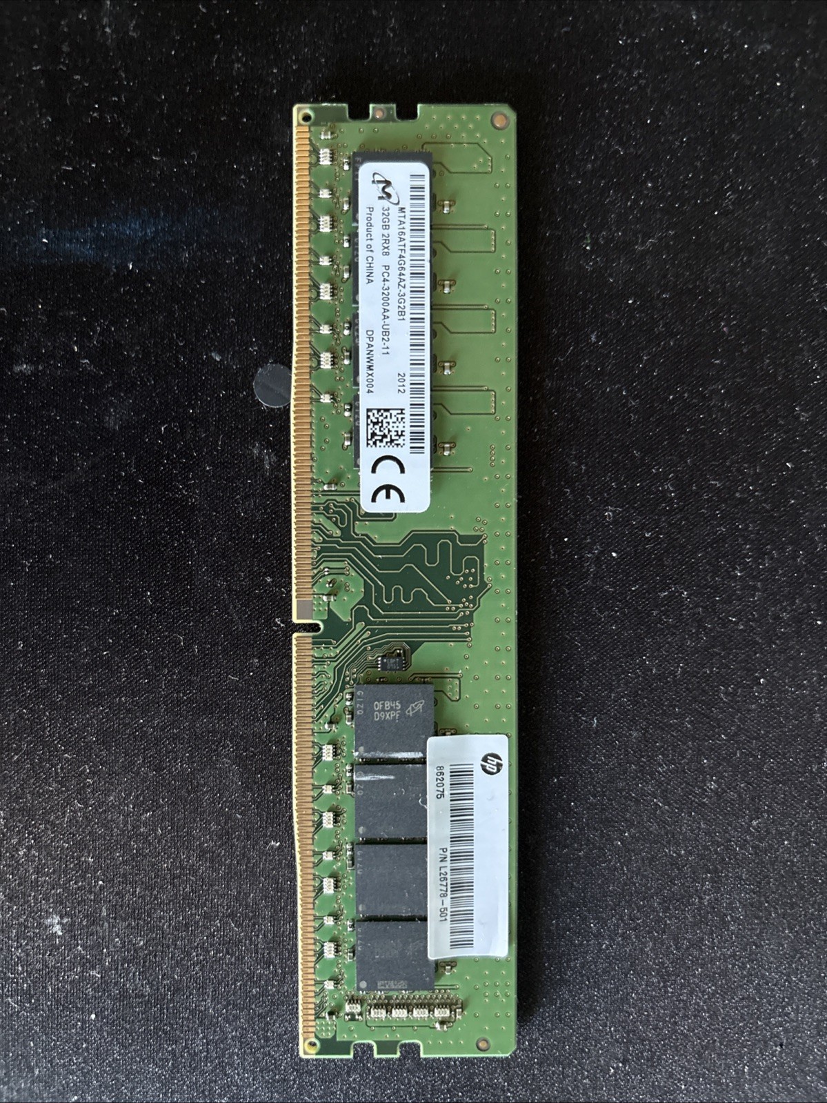 HP 32GB DDR4-3200ECC UDIMM DDR4 SDRAM ECC Memory Server