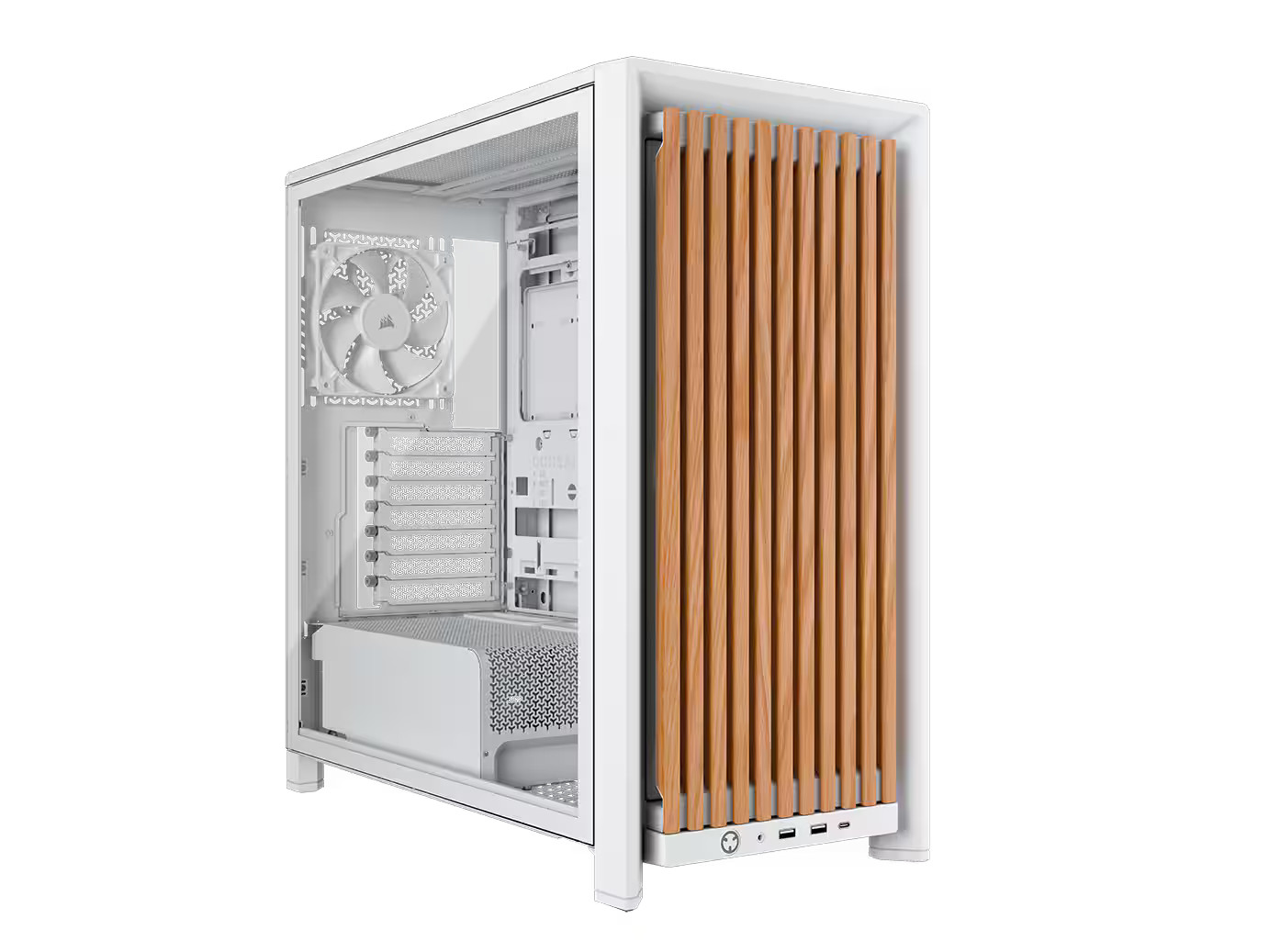 CORSAIR - FRAME 4000D WOOD RS Modular High Airflow Mid-Tower PC Case - White ...
