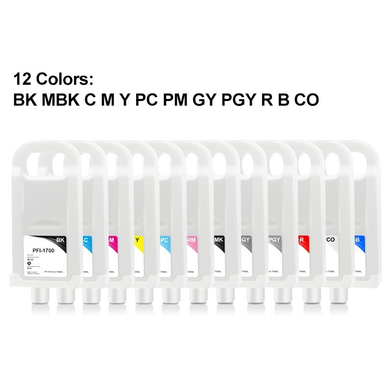 12Color PFI-1700 Empty Ink Cartridge With Chip For Canon PRO-2000 4000 6000