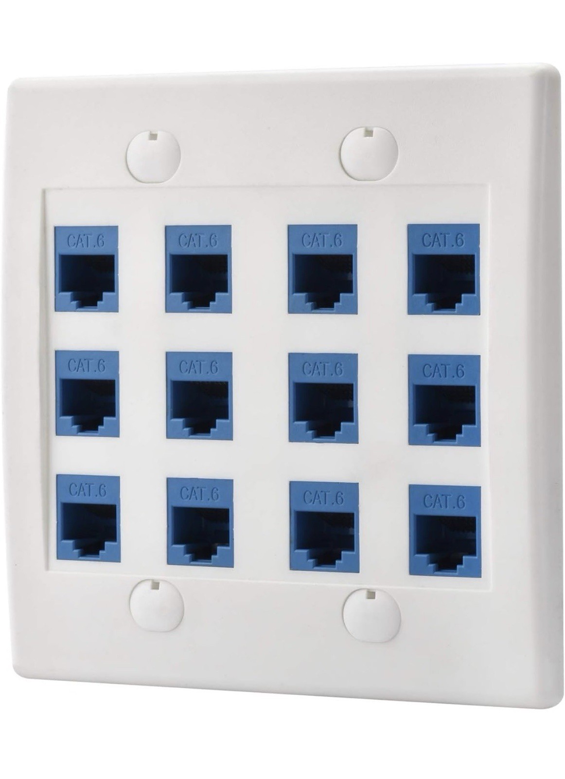 Cat6 LULOSK  Keystone Ethernet Wall Plate Female to Female White 12 Port NEW