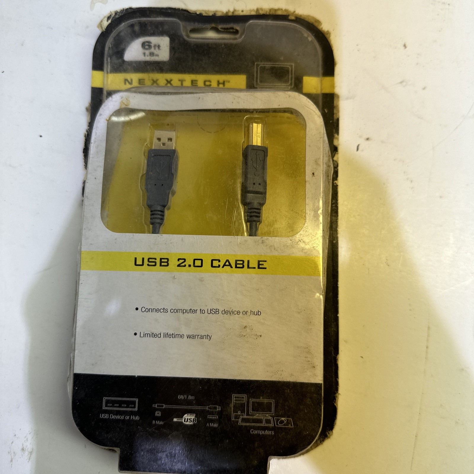 New W/Tags NEXXTECH USB 2.0 Cable,6 Feet/1.8 mGold Plated Contacts,Up Two 40x Fa