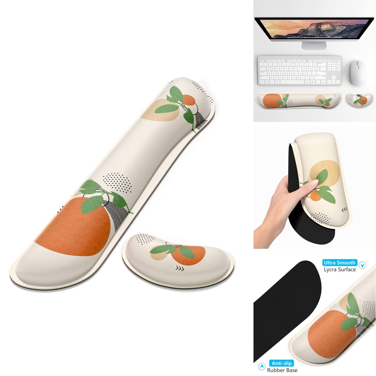 Dapesuom Enlarge Keyboard Wrist Rest, Memory Foam Wrist Cushion Desk Mats
