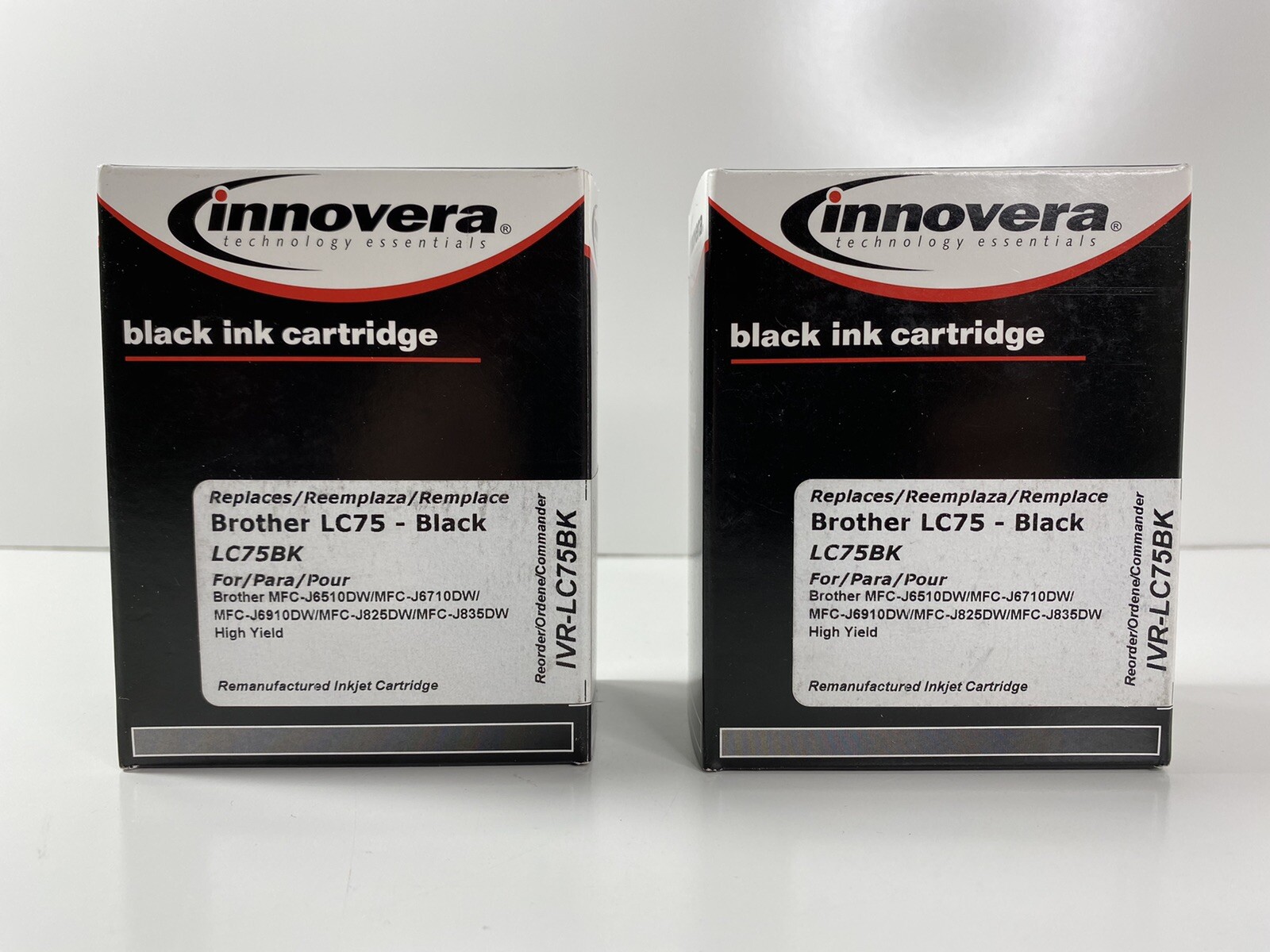 Lot of 2 Innovera Remanufactured LC75BK High-Yield Ink Black 