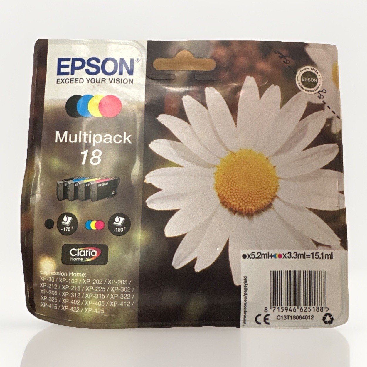 Epson 18 Multipack Daisy Ink Cartridge Black Genuine Epson XP-305 XP-212 XP-215