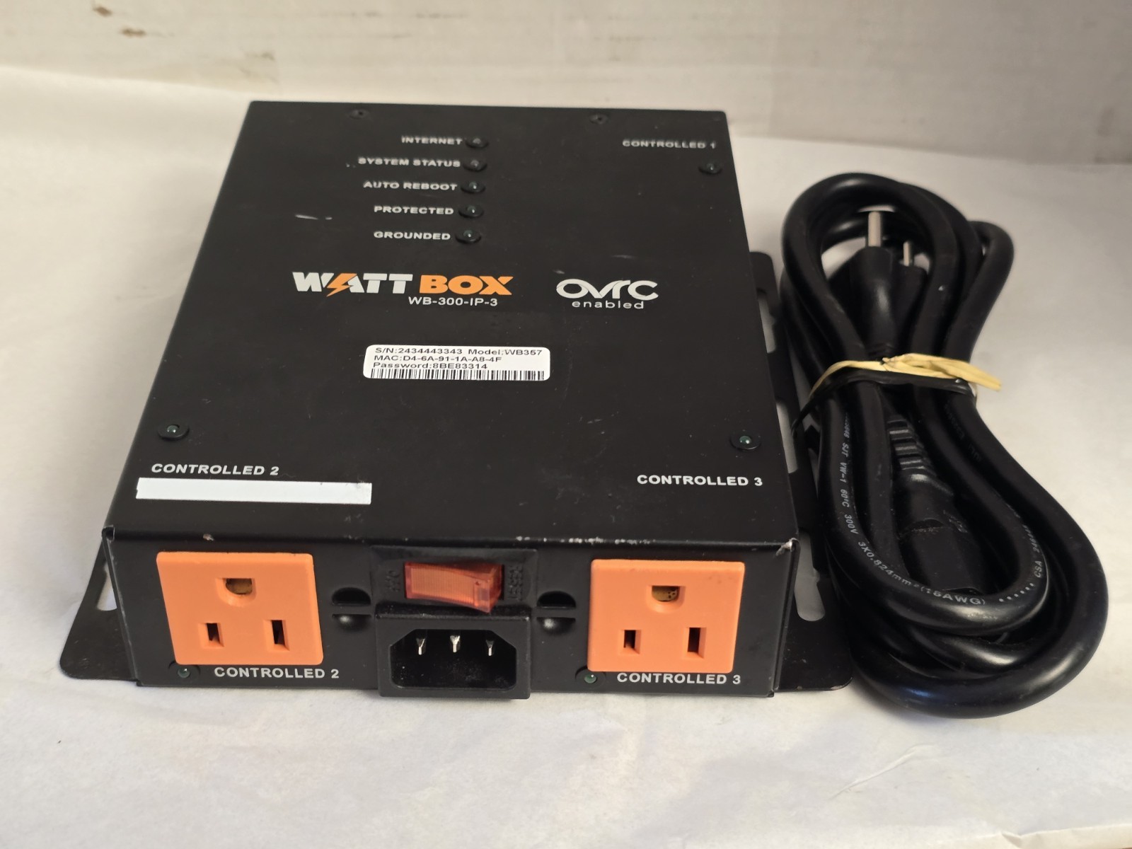 WattBox WB-300-IP-3  3 Outlet Compact IT Controllable Power Conditioner w/ Auto