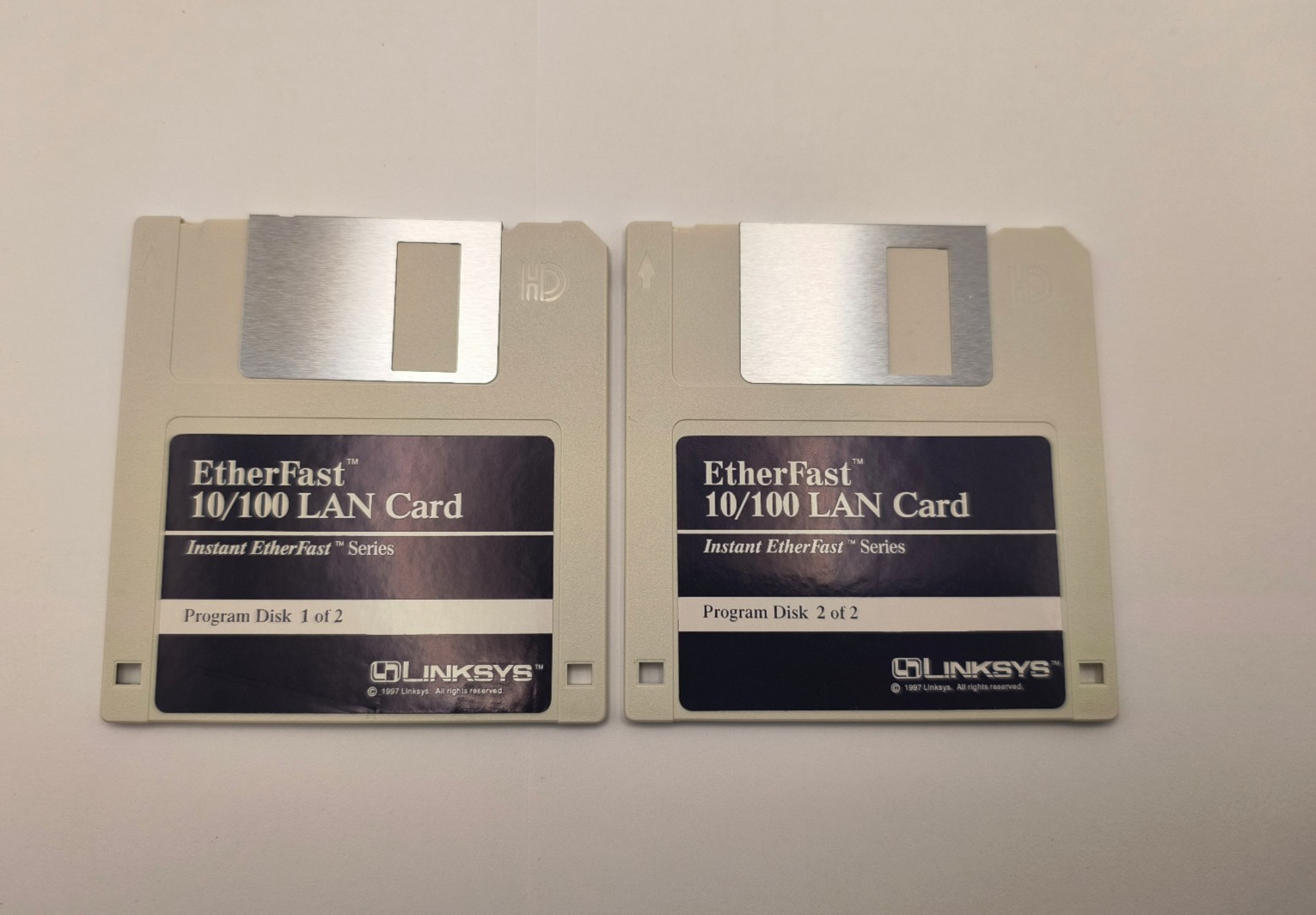 Vintage Linksys EtherFast 10/100 LAN Card Driver Software Floppy Disks Set
