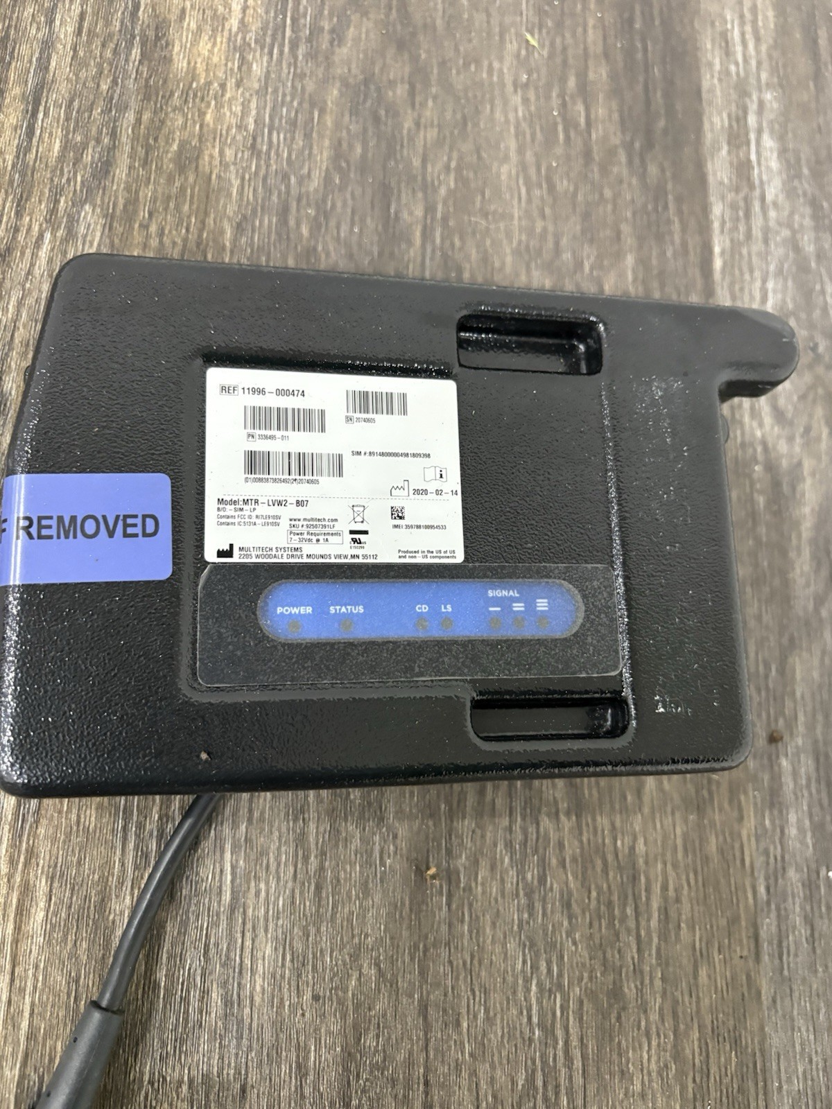 MultiTech Systems MTR-LAT1-B07 for Phisio-Control Stryker LifePak15 LP15 Modem