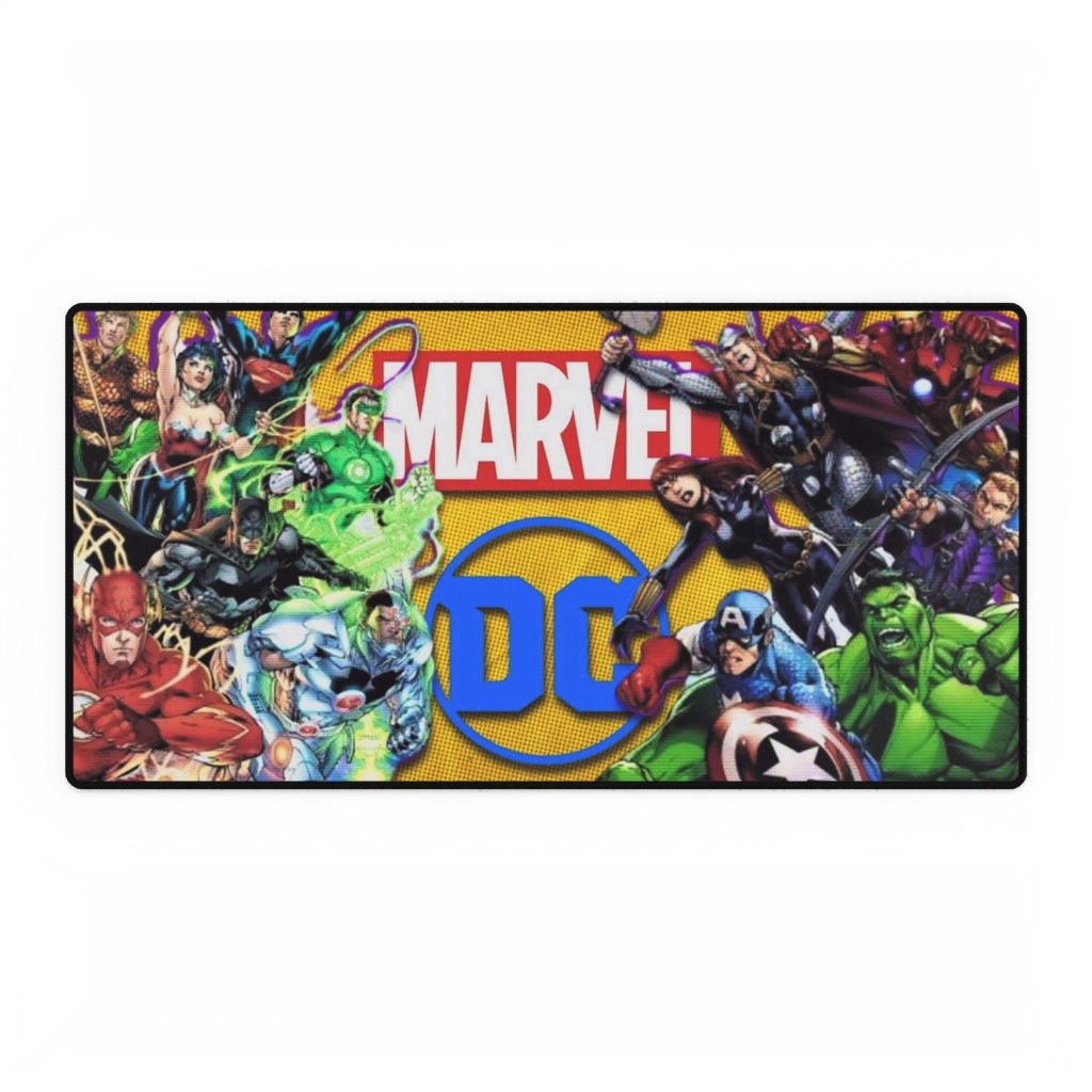 Marvel And DC Crossover Logos Team Characters Mouse Pad Desk Mats
