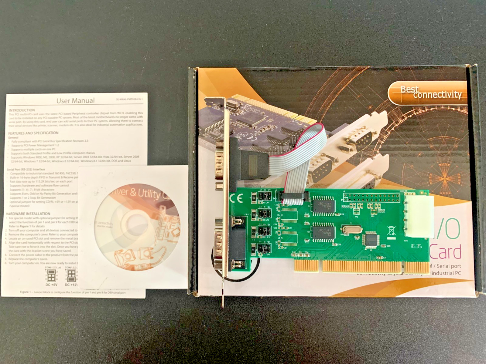 NEW PCI Multi I/O Controller PCI Card RS232 Serial DUAL PORT IN FACTORY BOX + CD