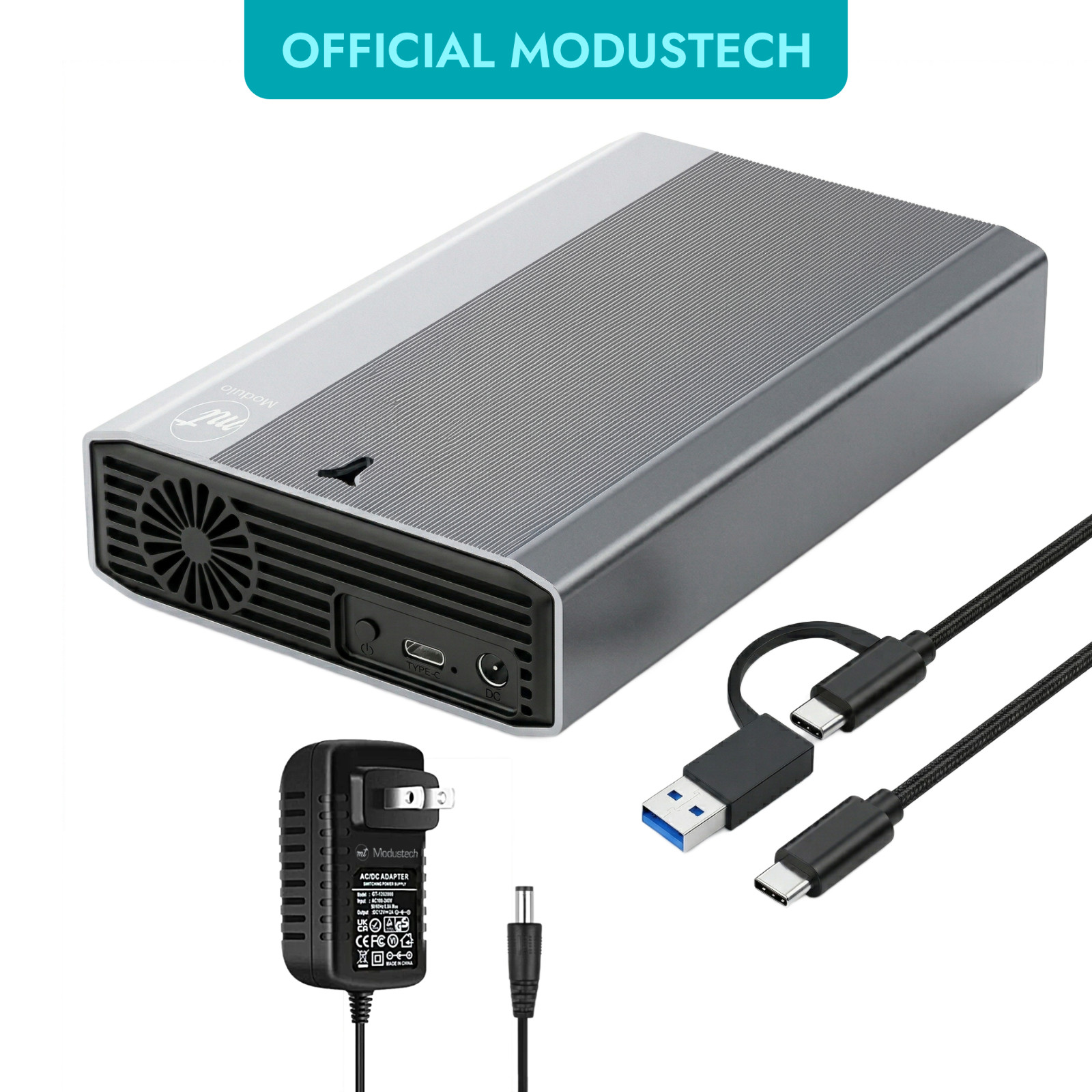 ModusTech Vault Alloy Desktop External Hard Drive USB-C 3TB 4TB PC Mac Backup