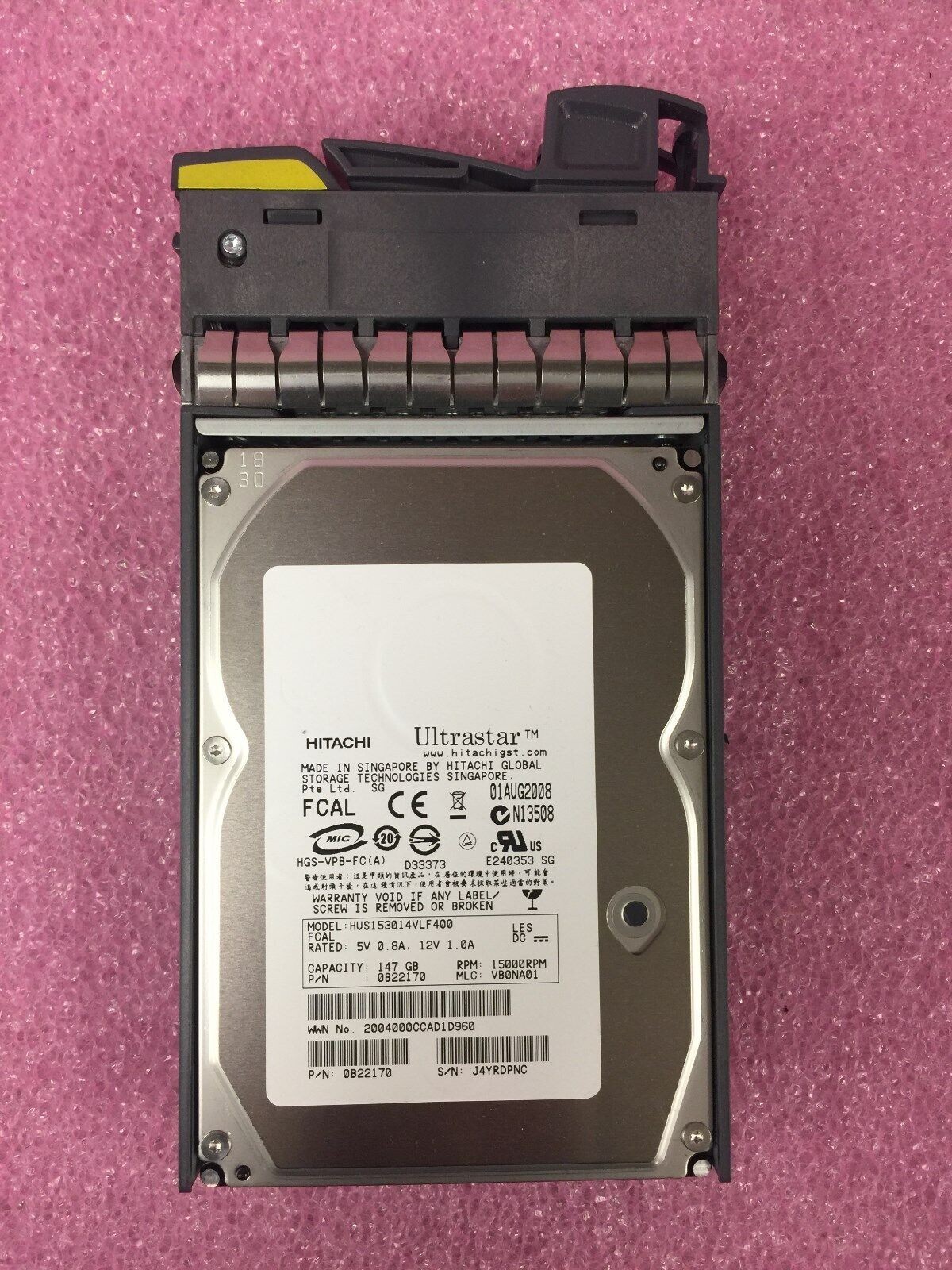 *TESTED* Netapp X278A-R5 Hitachi HUS153014VLF400 146GB / 15K W/ CADDY