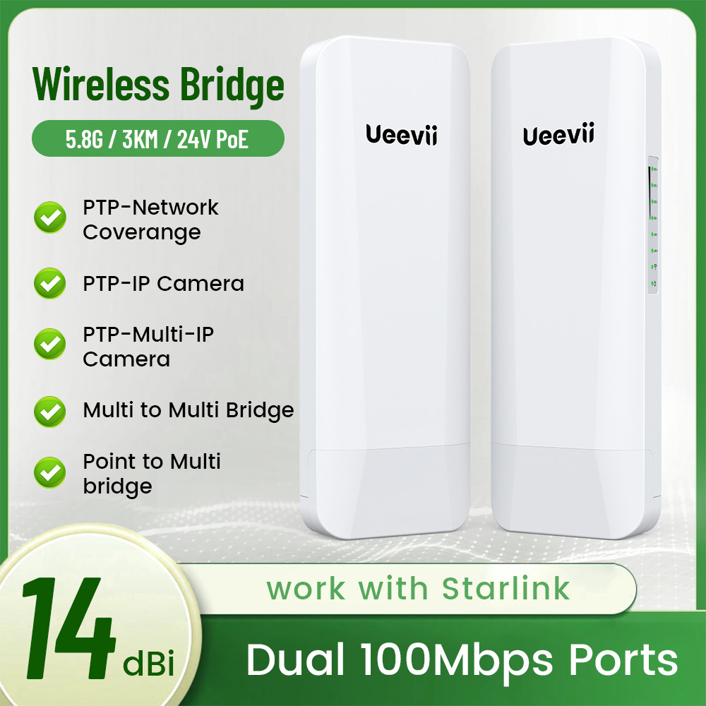 PoE Wireless Wifi Bridge Point to Point 5.8G Outdoor Bridge 3KM Long Range