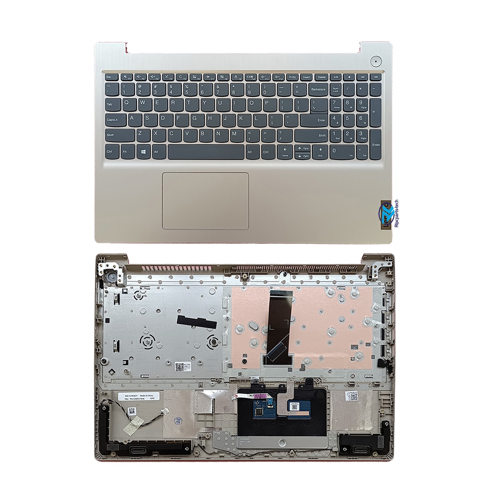 For Lenovo IdeaPad 3-15IIL05 3-15ITL05 Gold Palmrest Keyboard Cover 5CB0X57656