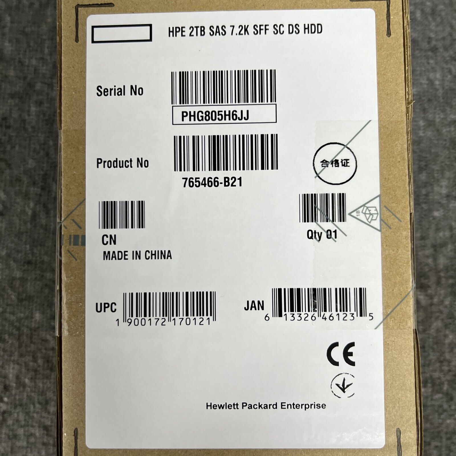 765466-B21 for HPE 2TB 12G SAS 7.2K RPM 2.5" 512E HDD 765873-001 765452-002