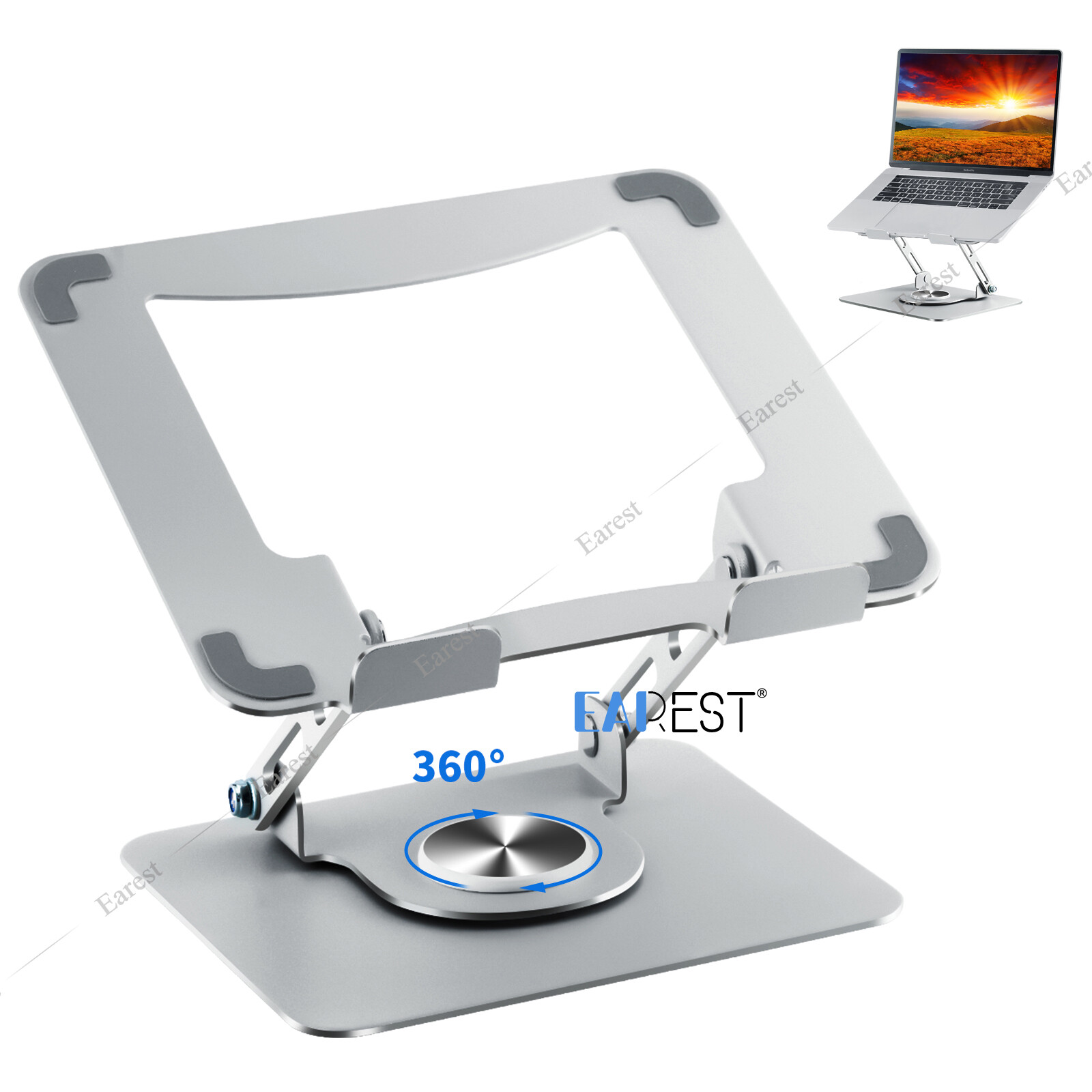 360° Rotating Adjustable Laptop Stand Riser Notebook Computer Holder Desk