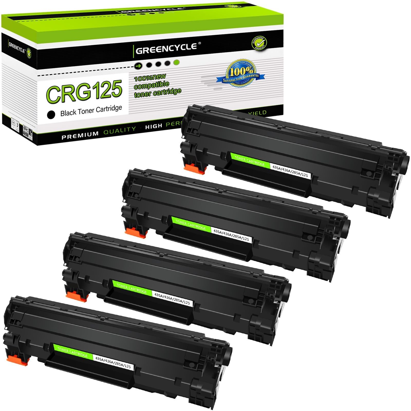 greencycle Compatible Toner Cartridge Replacement for Canon 125 CRG-125 C125 ...