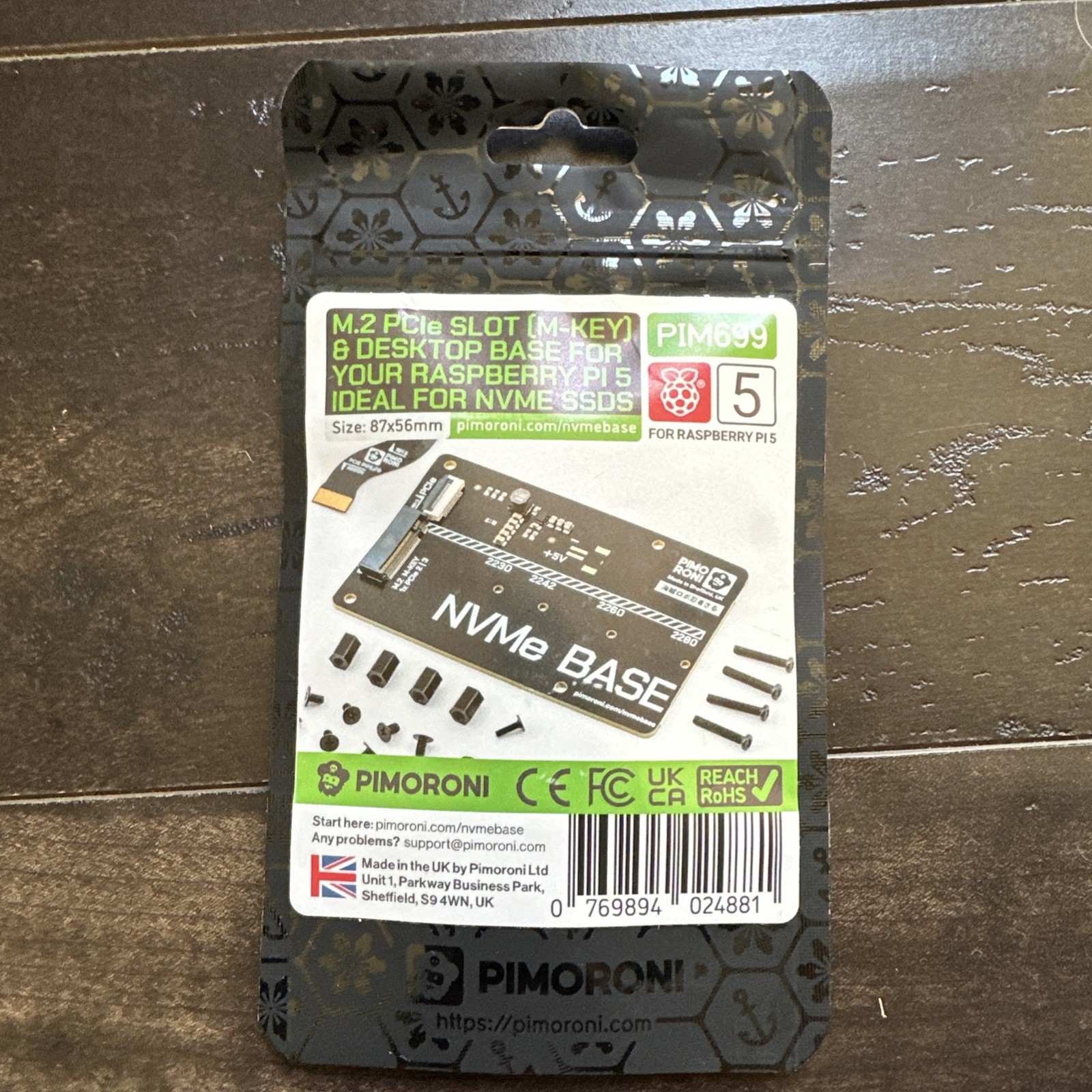 Pimoroni NVMe Base for Raspberry Pi 5 (PIM699)  + BONUS PicadeX | NEW 