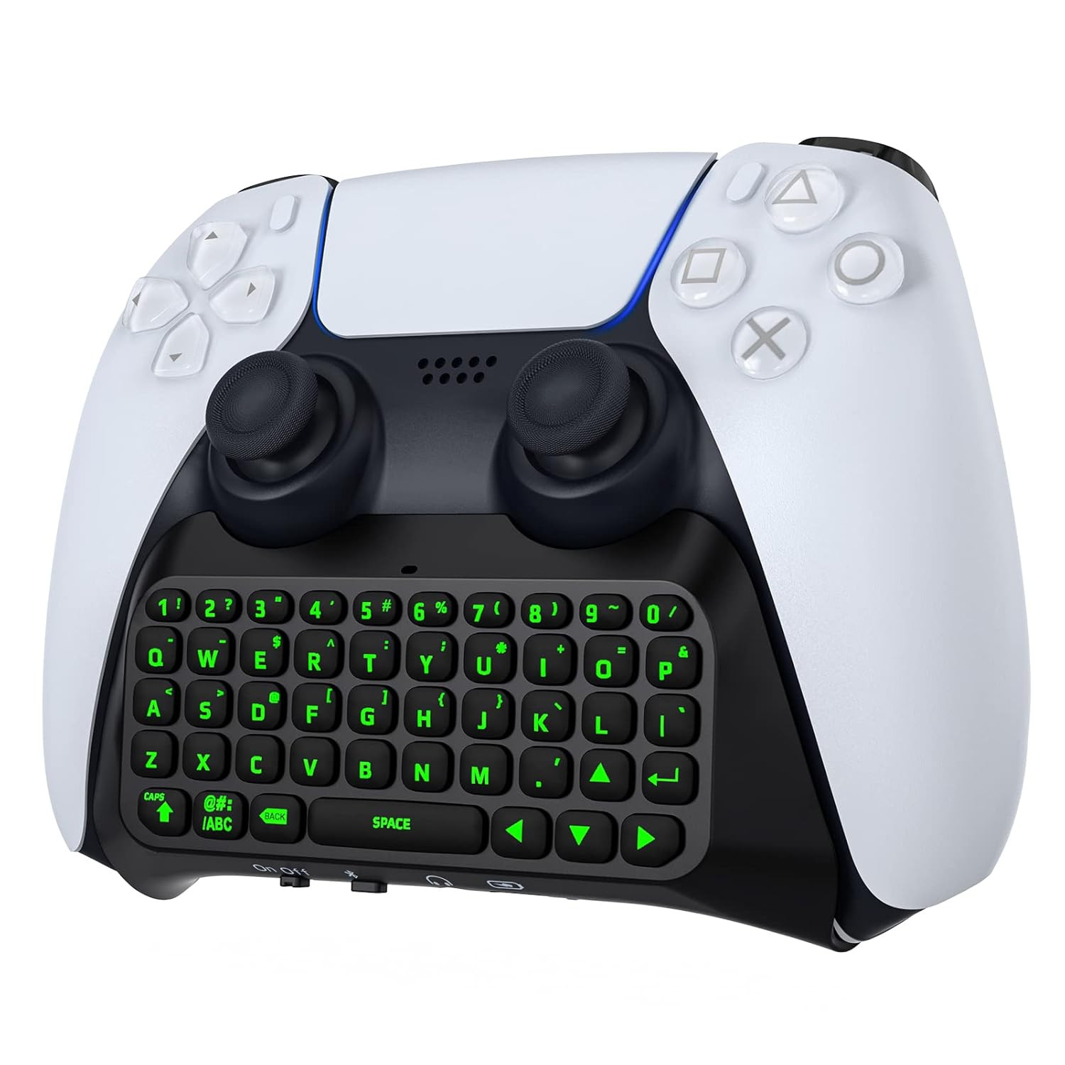 Keyboard for PS5 Controller with Green Backlight, Bluetooth Wireless Mini