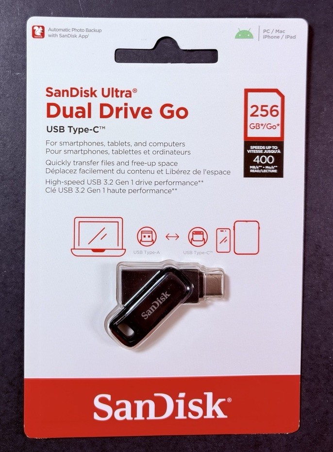 SanDisk Ultra Dual Drive Go USB Type-C 256GB [ BLACK ] NEW