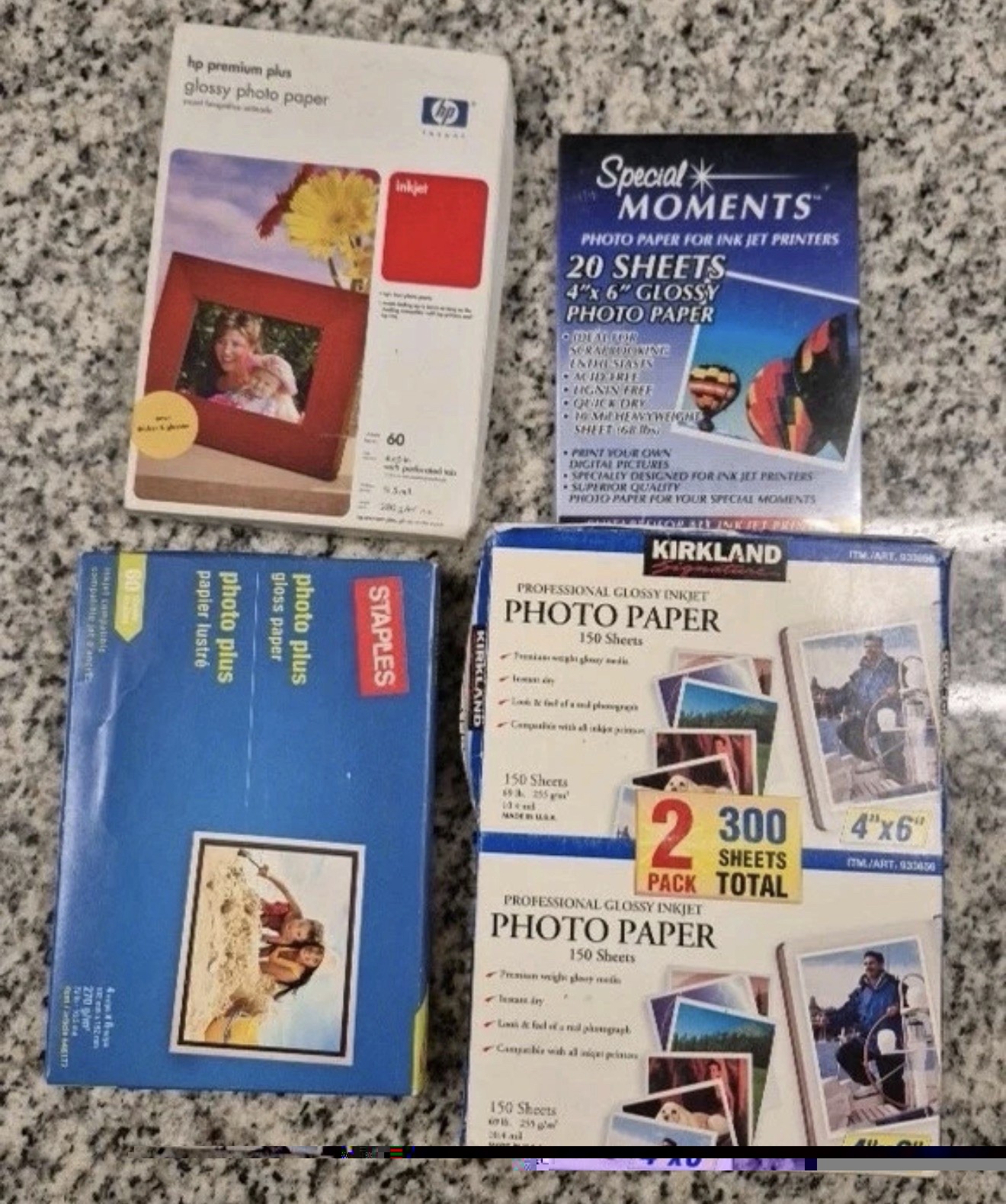 Assorted Photo Paper Lot Kodak HP Kirkland Staples Glossy 4x6 & 8.5x11