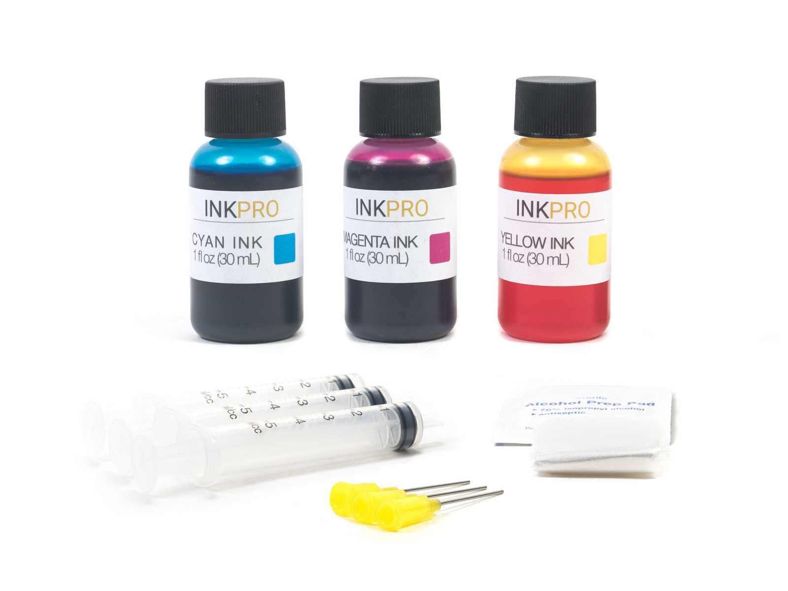 Hyrax Trading Prem. Tri-Color Ink Refill Kit for HP 60/61/62/63/64/65/67/XL 30ml
