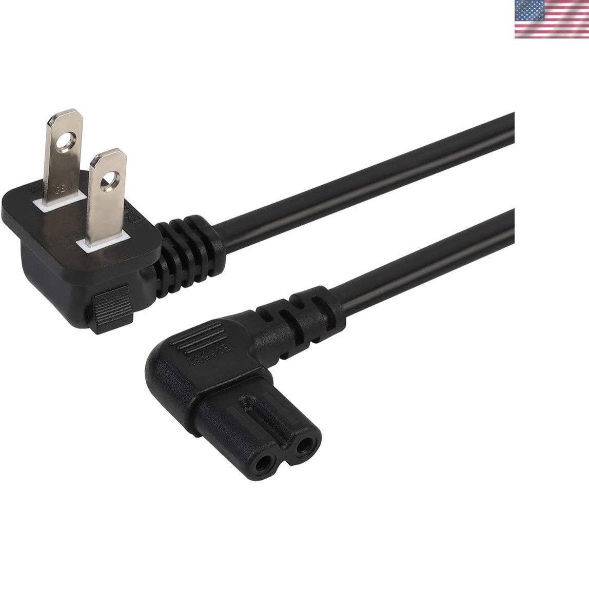 Right Angle 2-Prong Power Cord - 6FT AC Cable Compatible with Samsung Monitors