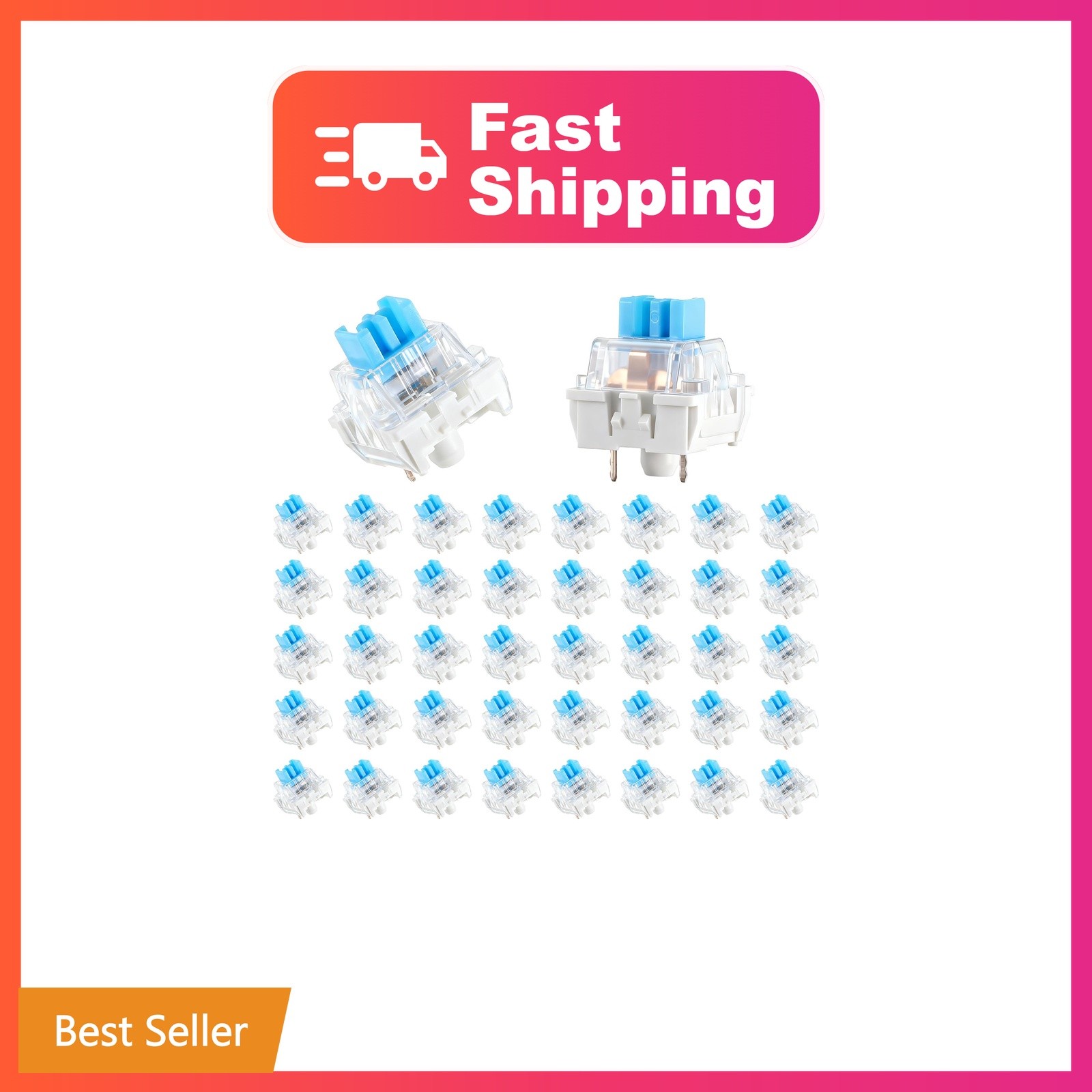 Keyboard Switches, 50 Pcs 3 PIN Blue Keyboard Clicker for 3D Prints | Replace...