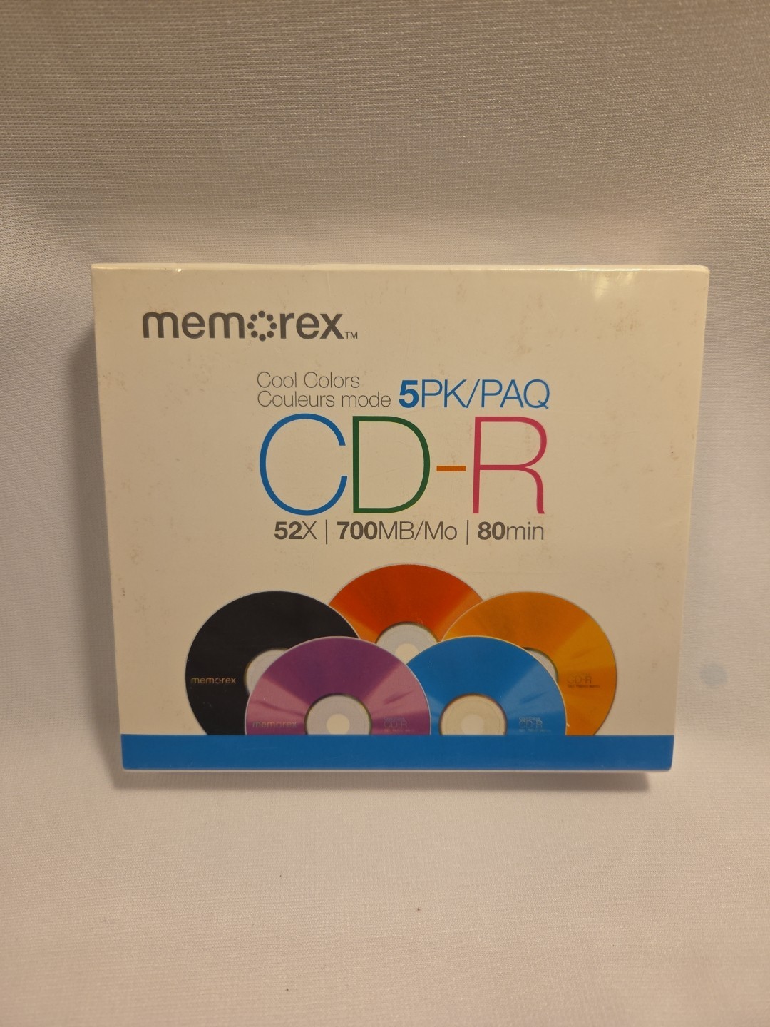 New Memorex Cool Colors CD-R 52X 700 MB/Mo 80 Min 5 Pack