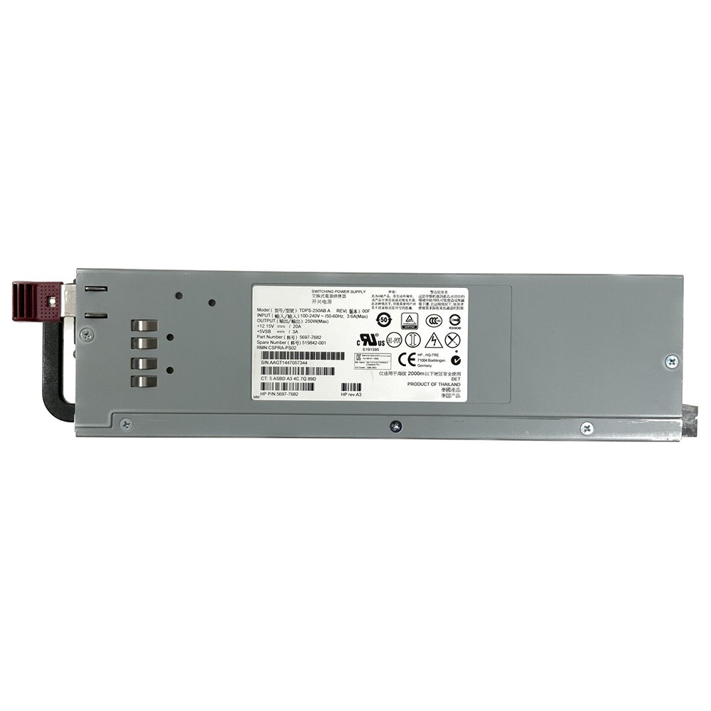 TDPS-250AB A 5697-7682 519842-001 Server Power Supply for HP P6500 EVA4400 P6300