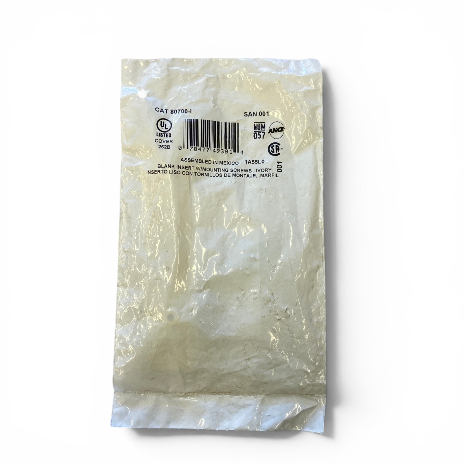 Leviton 80700-I Blank Toggle Wall Plate Adapter Ivory with Screws, Lot of 12