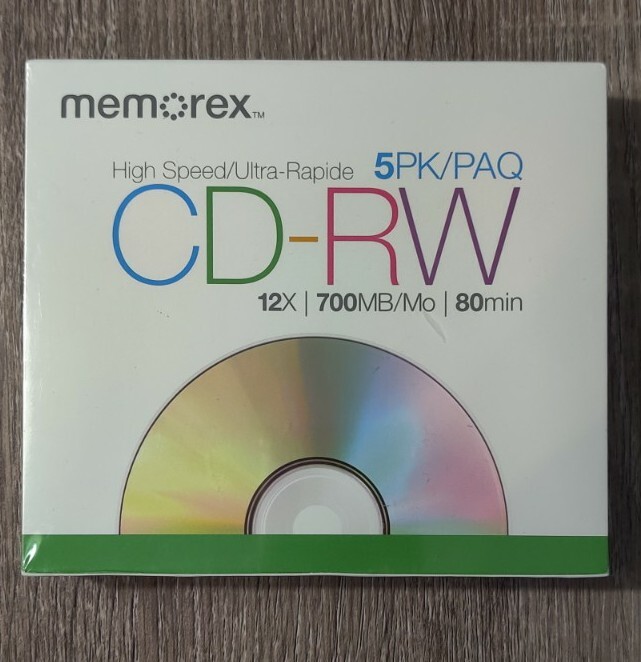 Memorex High Speed CD-RW 12x 700MB 80 Min 5 Pack  Factory Sealed